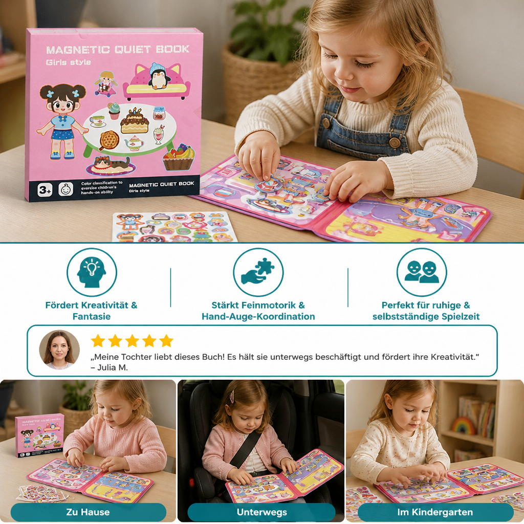 Montessori Magnet-Quiet-Book – Kreatives Ankleide- & Szenenspiel