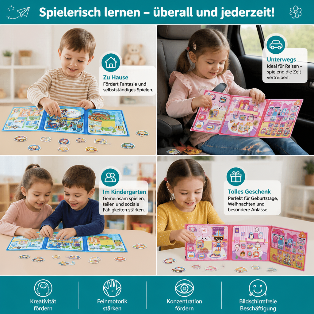 Montessori Magnet-Quiet-Book – Kreatives Ankleide- & Szenenspiel