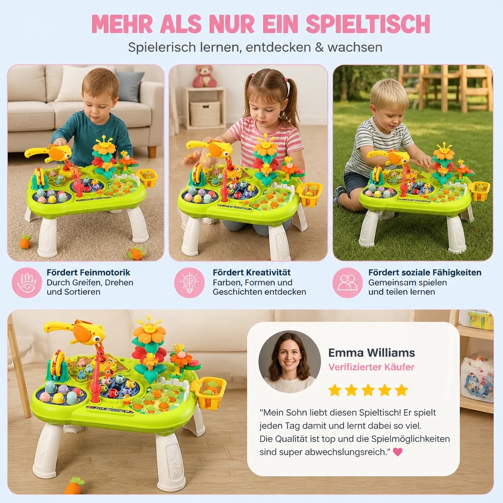 Kinder Multifunktionaler Spieltisch mit Vielen Spielstationen