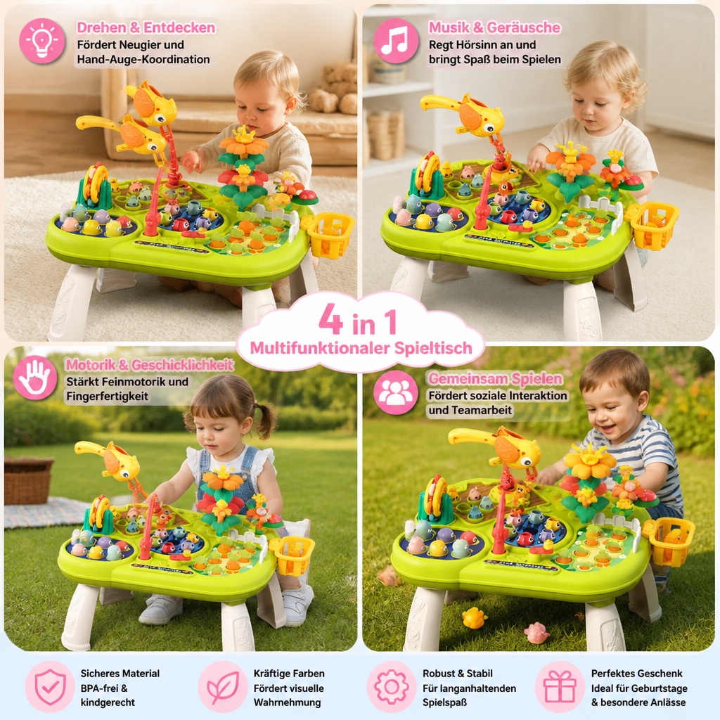 Kinder Multifunktionaler Spieltisch mit Vielen Spielstationen