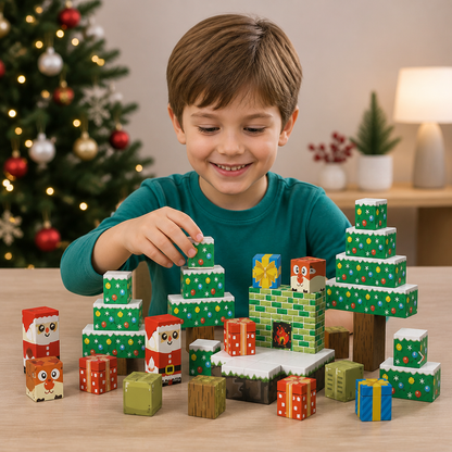 54-teiliges Weihnachts-Magnetbaustein-Set für Kinder