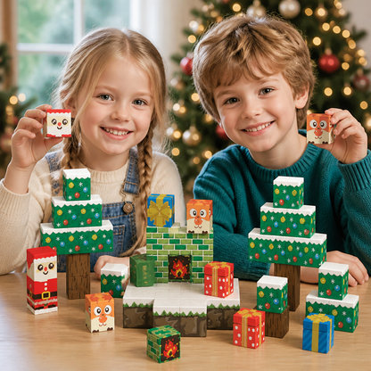 54-teiliges Weihnachts-Magnetbaustein-Set für Kinder