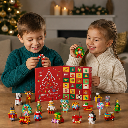 Weihnachtsschmuck-Baustein-Adventskalender