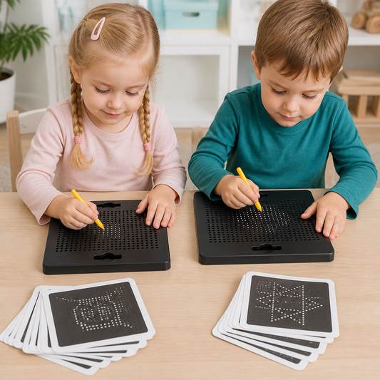 2-in-1 Magnetische Schreib- & Zeichentafel mit aufsteckbaren Formen für Kinder