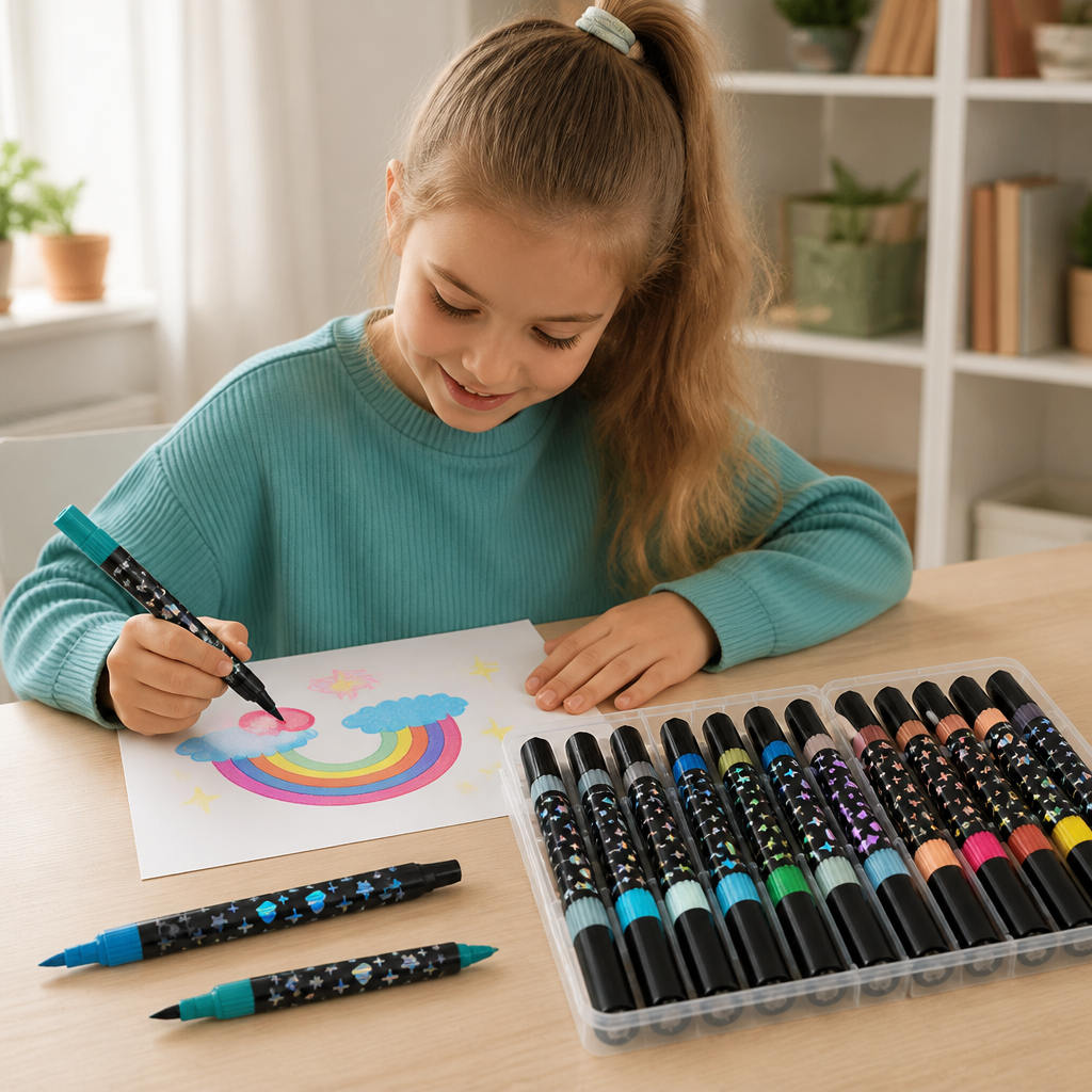 Glitzer-Acrylmarker-Set mit Doppelspitze