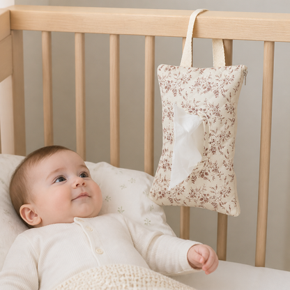 Hängender Taschentuchhalter für Kinderwagen, Babybett & Auto