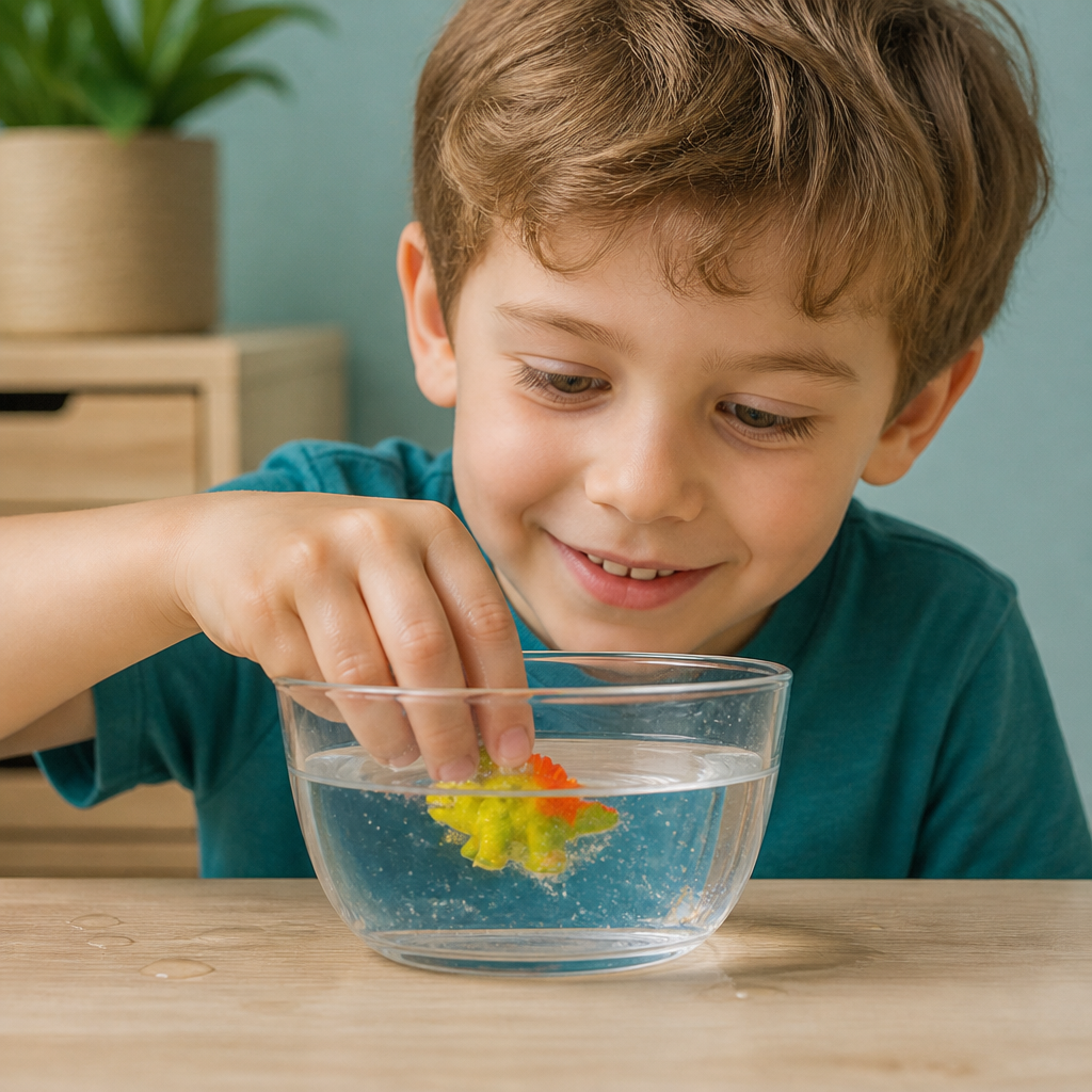 Pädagogisches Dinosaurier-Schlüpfei zum Wachsen im Wasser für Kinder