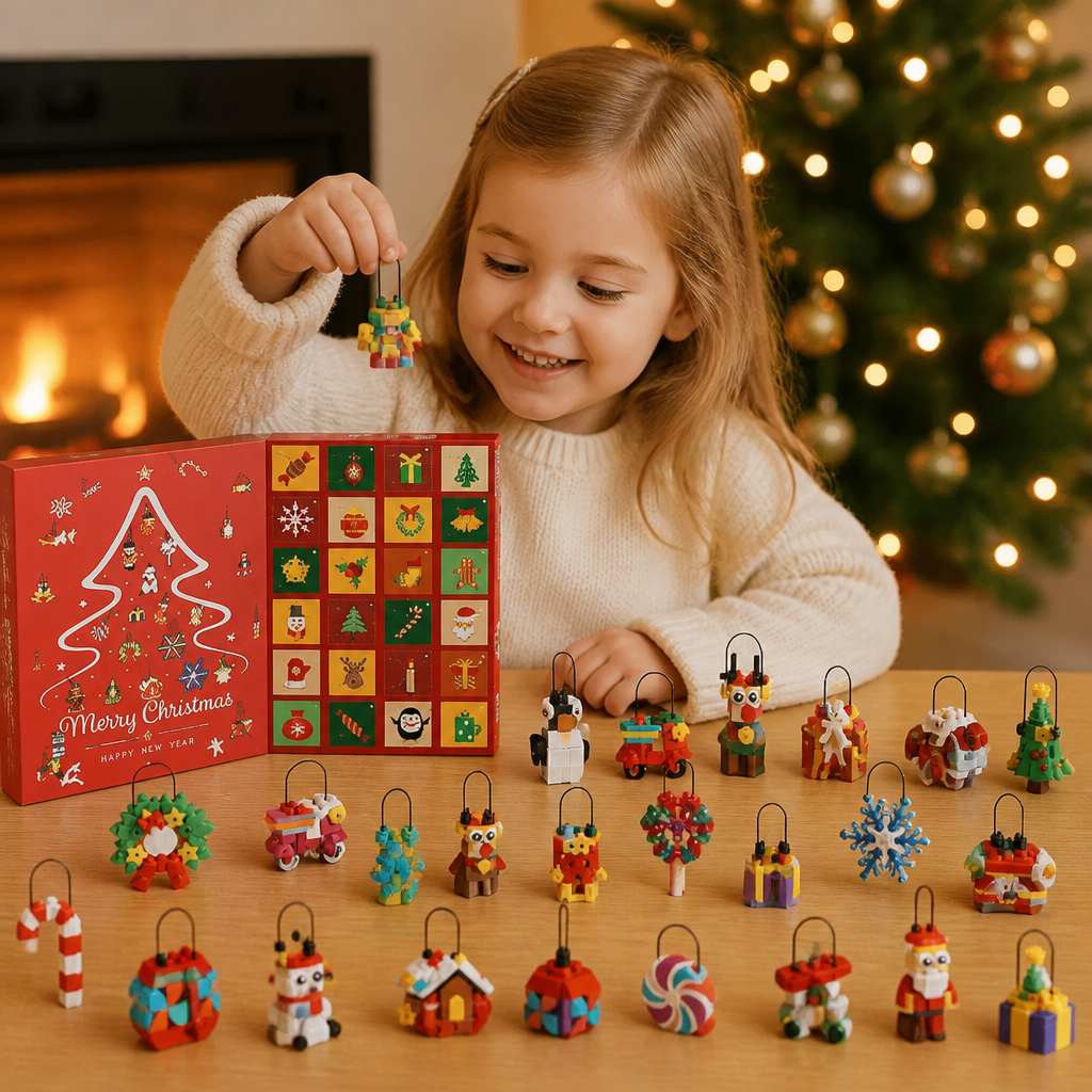 Weihnachtsschmuck-Baustein-Adventskalender