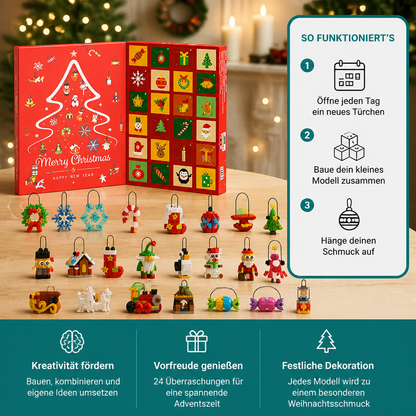 Weihnachtsschmuck-Baustein-Adventskalender