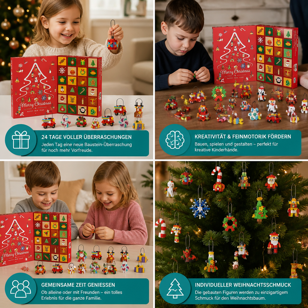 Weihnachtsschmuck-Baustein-Adventskalender