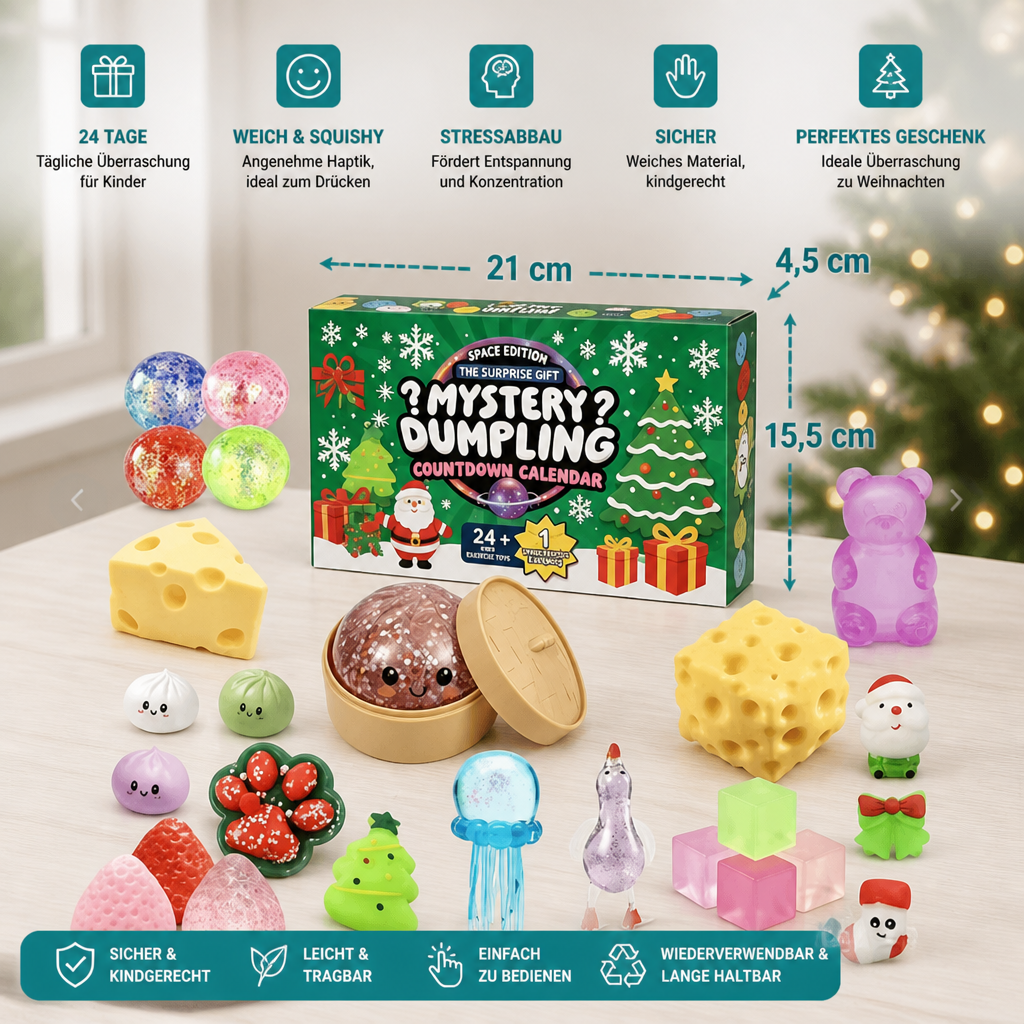 Weihnachts-Squishy-Adventskalender für Kinder