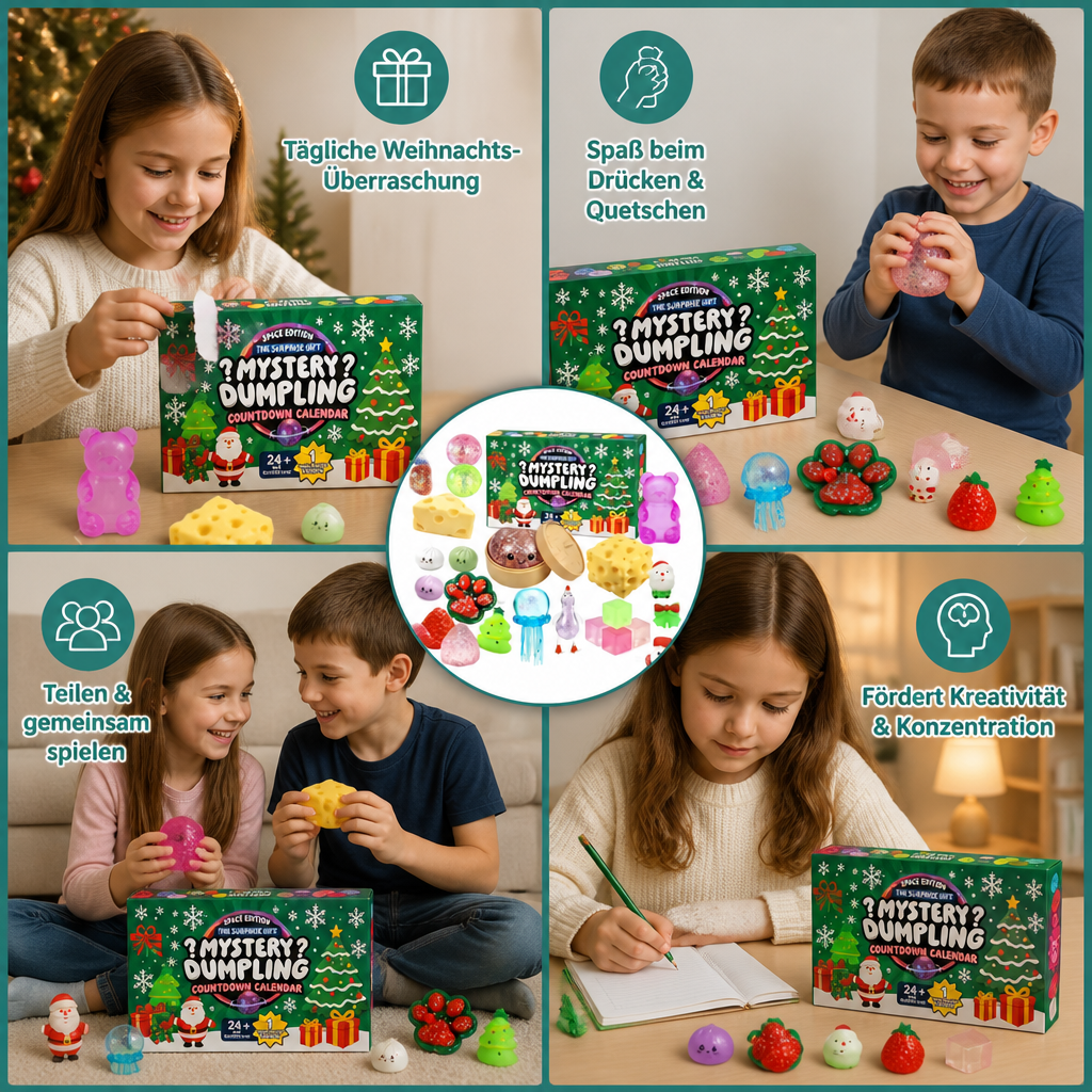 Weihnachts-Squishy-Adventskalender für Kinder