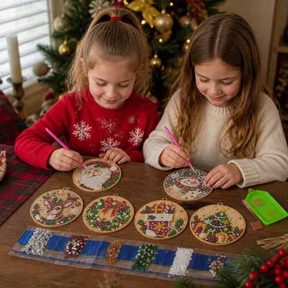 DIY-Weihnachts-Diamond-Painting-Anhänger-Set – Festlicher Christbaumschmuck