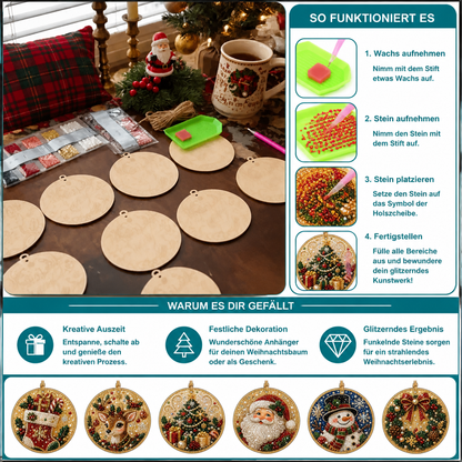 DIY-Weihnachts-Diamond-Painting-Anhänger-Set – Festlicher Christbaumschmuck