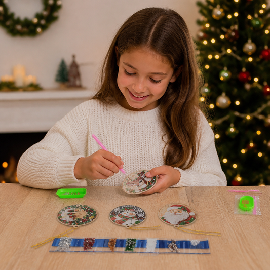 DIY-Weihnachts-Diamond-Painting-Anhänger-Set – Festlicher Christbaumschmuck