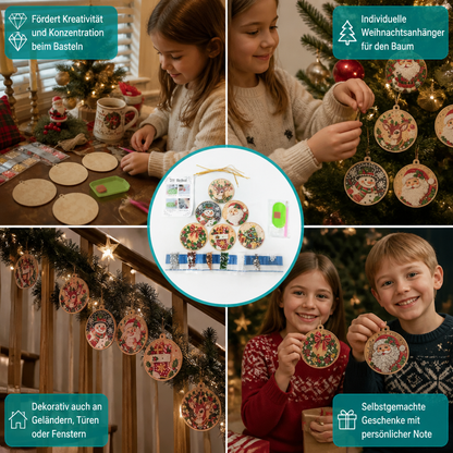 DIY-Weihnachts-Diamond-Painting-Anhänger-Set – Festlicher Christbaumschmuck