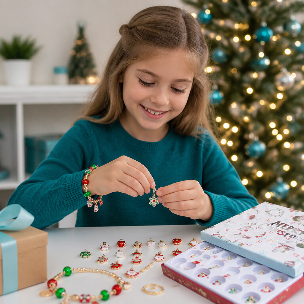 24-Tage-Weihnachtsarmband-Adventskalender – DIY-Schmuckset für Mädchen