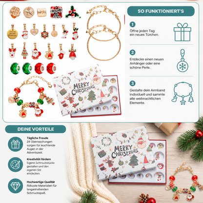 24-Tage-Weihnachtsarmband-Adventskalender – DIY-Schmuckset für Mädchen