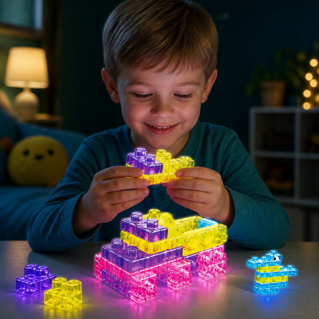 Im Dunkeln leuchtende Squishy-Gelee-Bausteine für Kinder – Sicher & weich