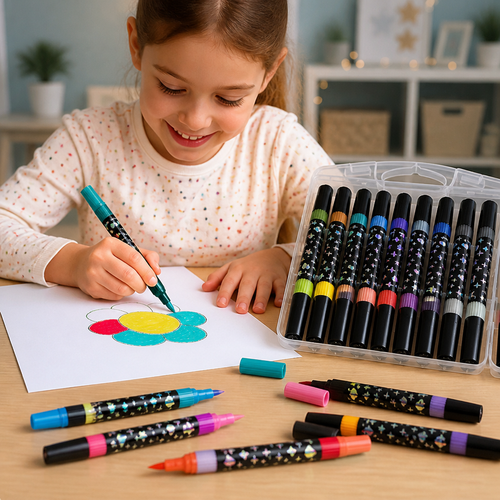 Glitzer-Acrylmarker-Set mit Doppelspitze
