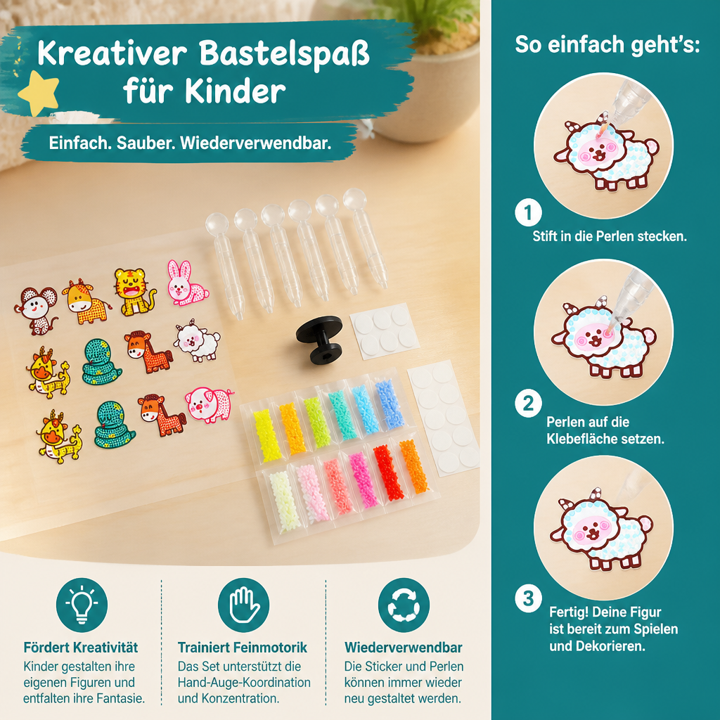 DIY-Punktperlen-Sticker-Bastelset für Kinder