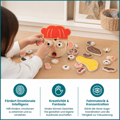 Holz-Lernspielzeug für Gesichtsausdrücke & Emotionen für Kinder