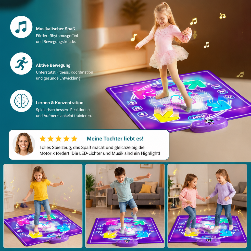 Interaktive musikalische Tanzmatte mit LED-Lichtern für Kinder