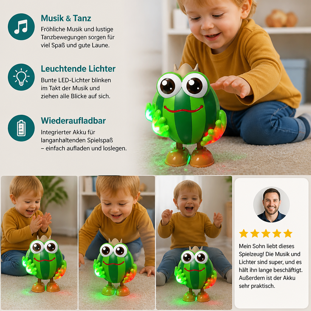 Tanzendes Wassermelonen-Bauchlage-Spielzeug mit Licht & Musik