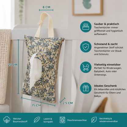 Hängender Taschentuchhalter für Kinderwagen, Babybett & Auto