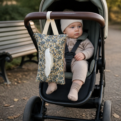 Hängender Taschentuchhalter für Kinderwagen, Babybett & Auto