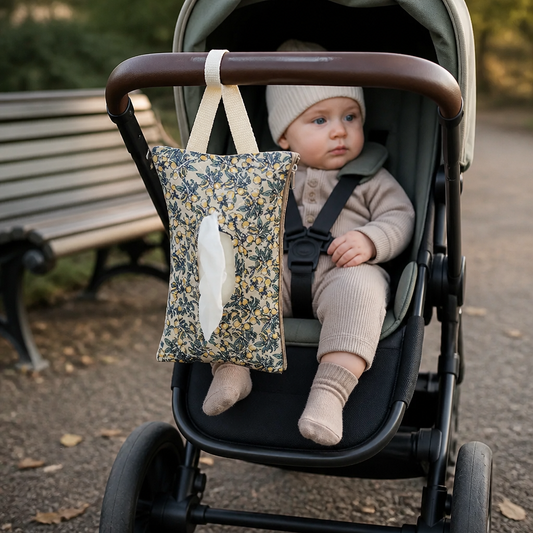 Hängender Taschentuchhalter für Kinderwagen, Babybett & Auto