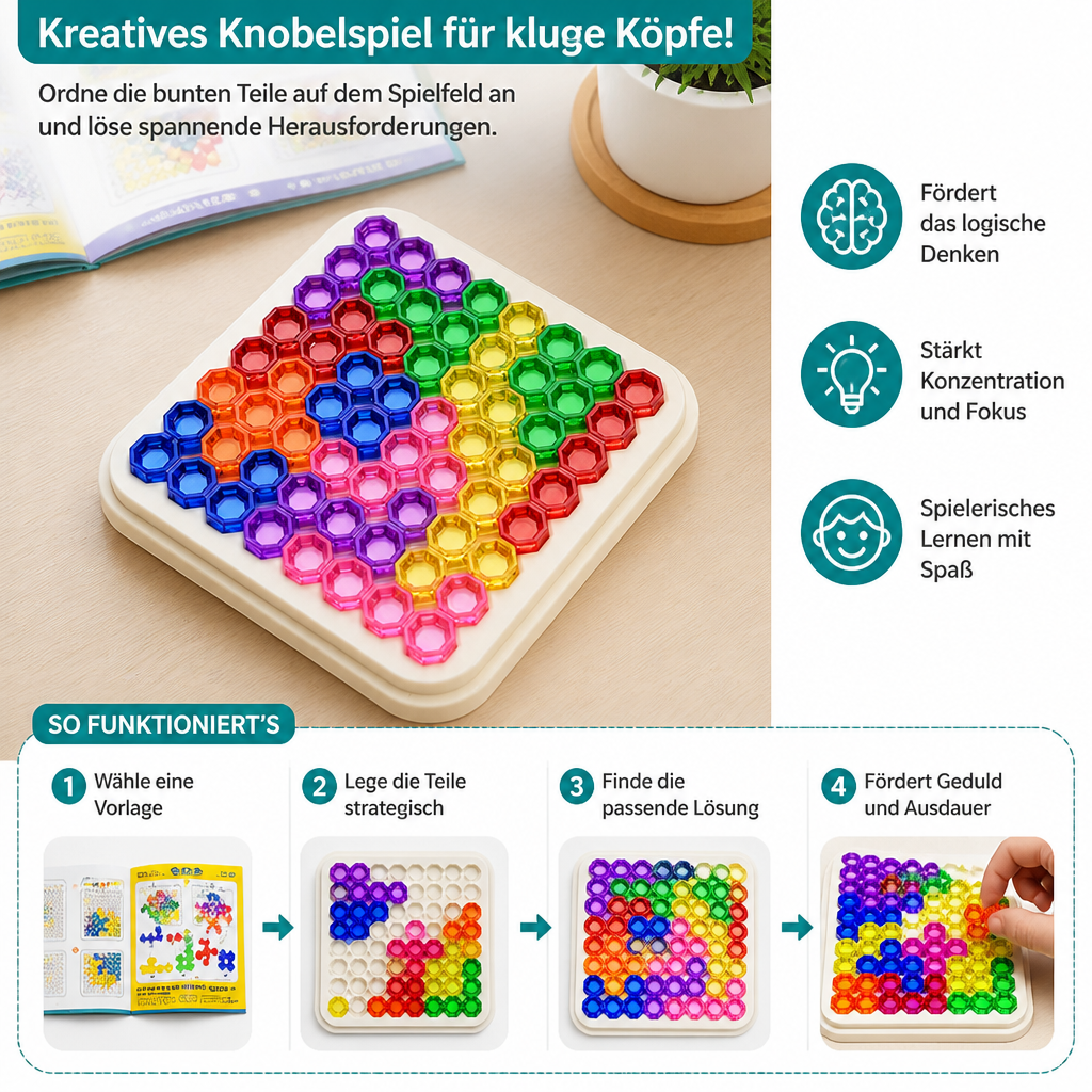 Regenbogen-Perlen-Puzzlebrett – Logik- & Problemlösungsspiel