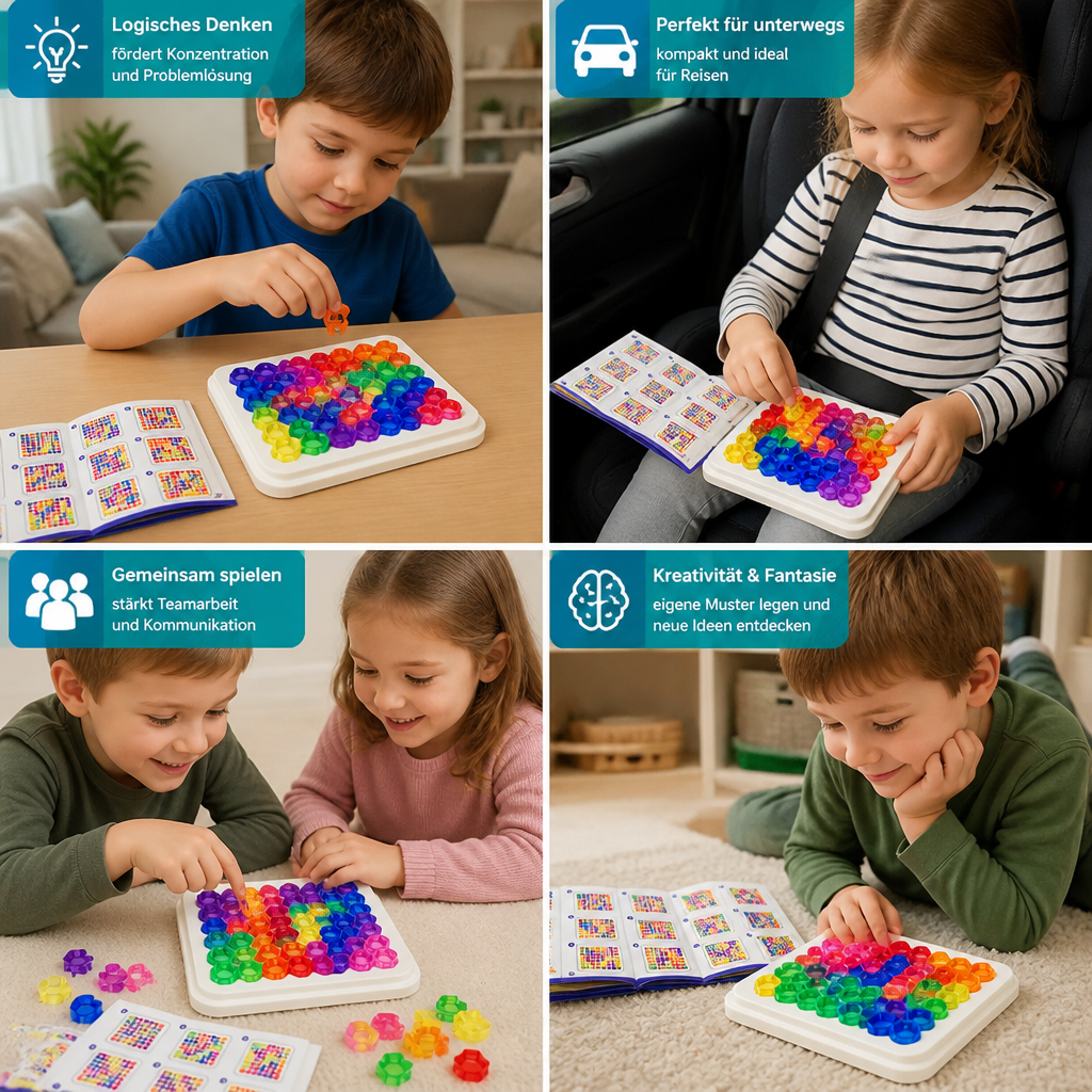 Regenbogen-Perlen-Puzzlebrett – Logik- & Problemlösungsspiel