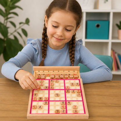 Holz-Sudoku-Puzzlebrett – Pädagogisches Logik- & Mathe-Spiel