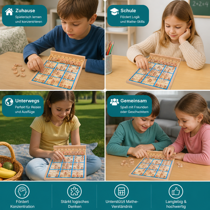 Holz-Sudoku-Puzzlebrett – Pädagogisches Logik- & Mathe-Spiel