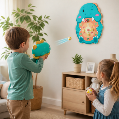 Dinosaurier-Klettball-Werfer – Zielschießspiel für Kinder