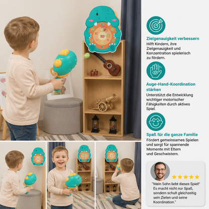 Dinosaurier-Klettball-Werfer – Zielschießspiel für Kinder