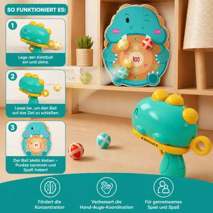 Dinosaurier-Klettball-Werfer – Zielschießspiel für Kinder