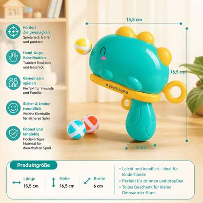 Dinosaurier-Klettball-Werfer – Zielschießspiel für Kinder