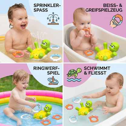 Schildkröten Badespielzeug – Wassersprinkler mit Fontänen-Effekt für Babys & Kleinkinder