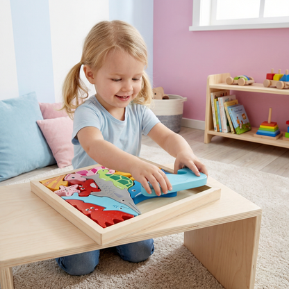 Holz Lernpuzzle für Kinder – Formen & Farben Zuordnen, Motorikspielzeug