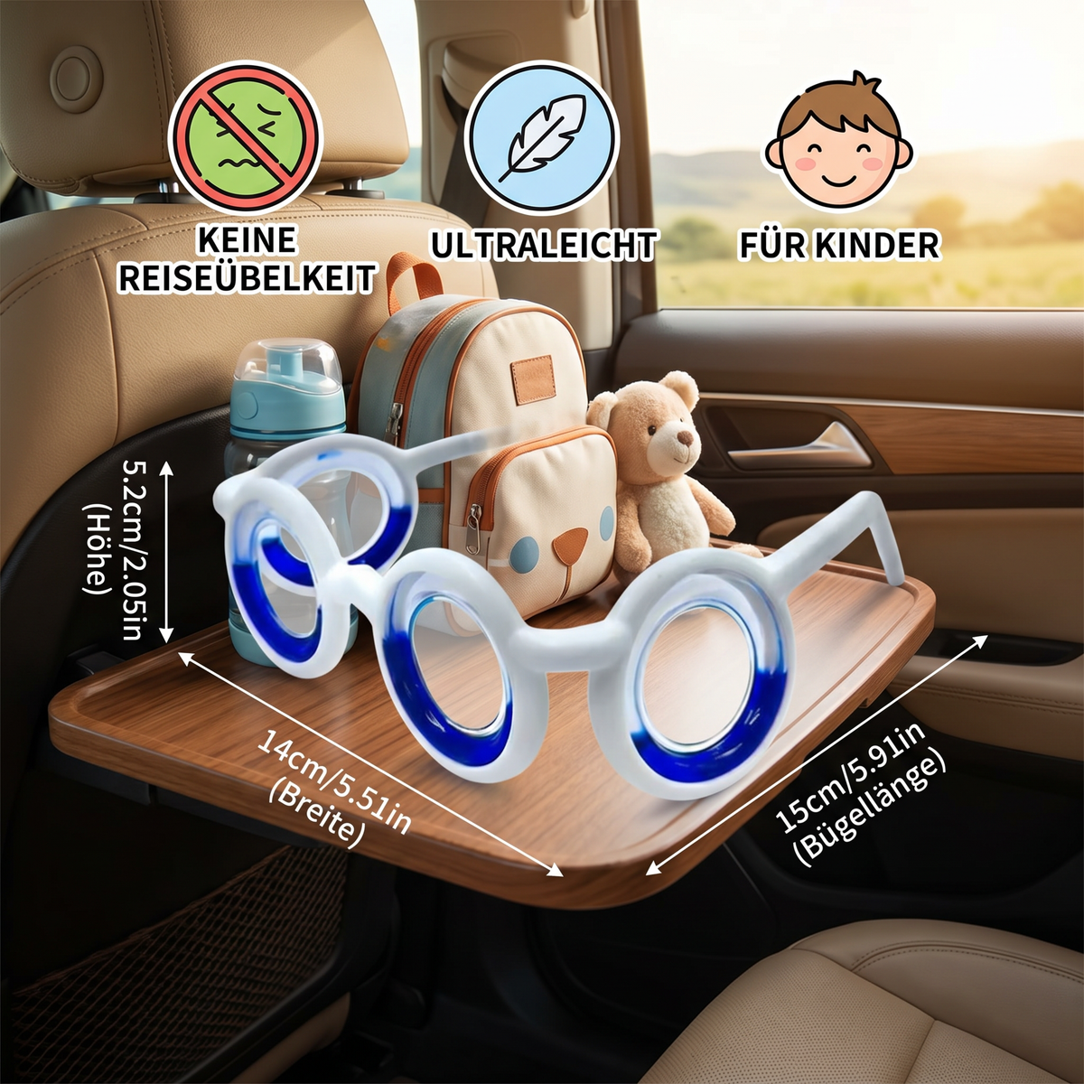 Kinder-Reisekrankheits-Brille – Ultraleichte Hilfe gegen Übelkeit auf Reisen