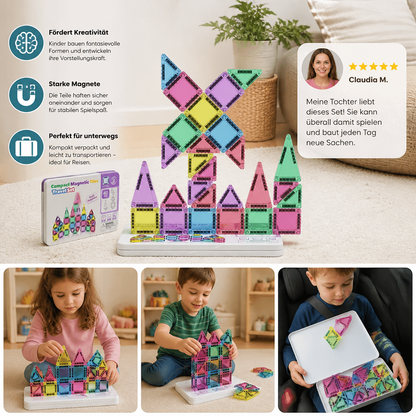 Kompakte Magnetplättchen – 40-teiliges Montessori-Reiseset
