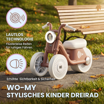 Stylisches Kinder Dreirad mit Reifen Lautlos Technologie und Licht
