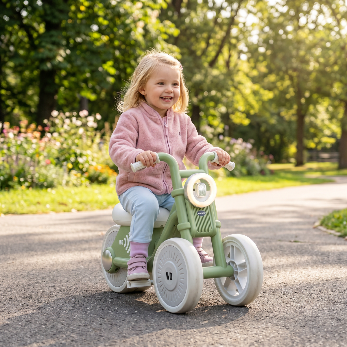 Stylisches Kinder Dreirad mit Reifen Lautlos Technologie und Licht