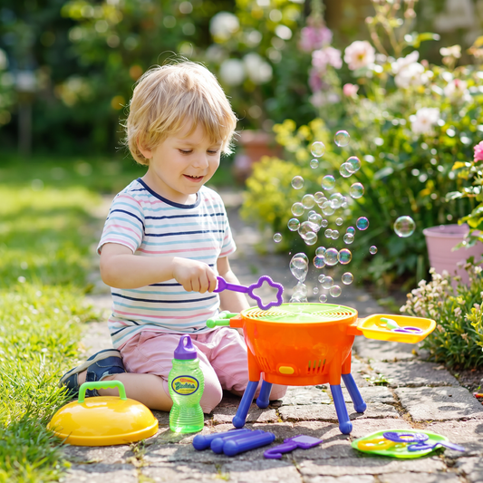 BBQ Seifenblasenmaschine Spielzeug mit Seifenlösung und Formen