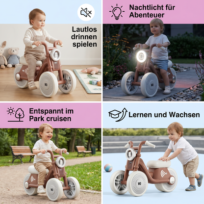 Stylisches Kinder Dreirad mit Reifen Lautlos Technologie und Licht