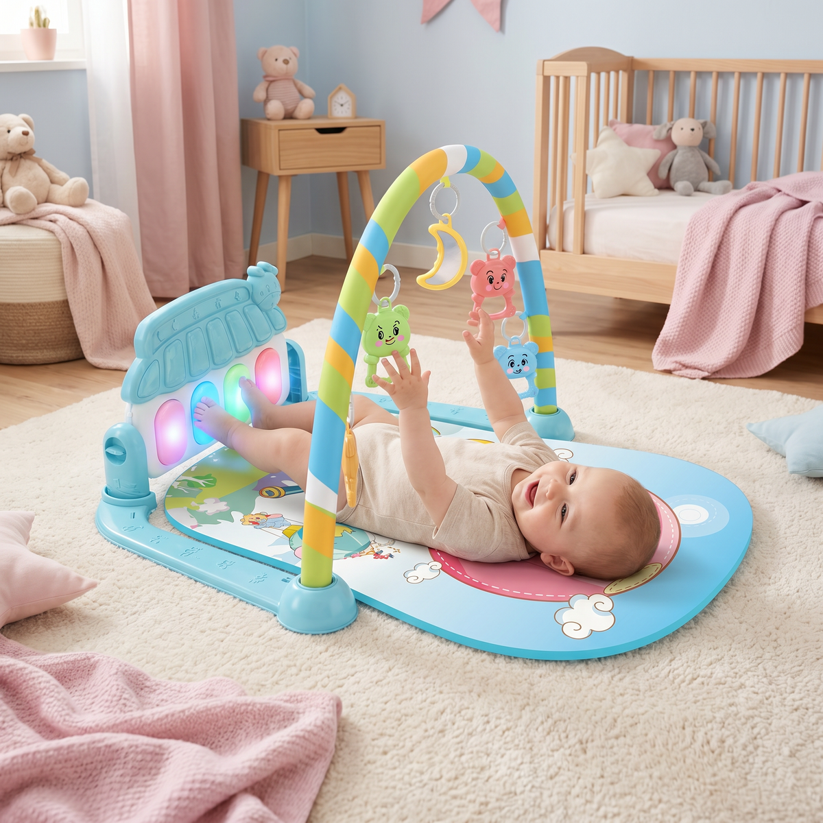 Interaktives Baby-Pedal-Piano – Motorik- & Sensorik-Spielzeug
