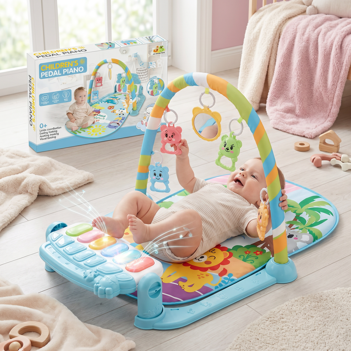 Interaktives Baby-Pedal-Piano – Motorik- & Sensorik-Spielzeug
