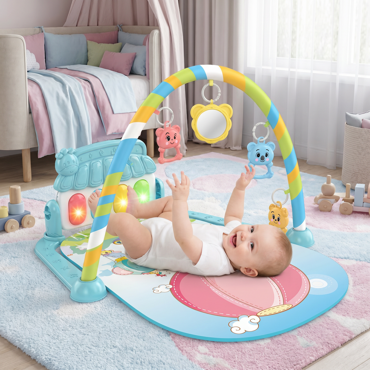 Interaktives Baby-Pedal-Piano – Motorik- & Sensorik-Spielzeug